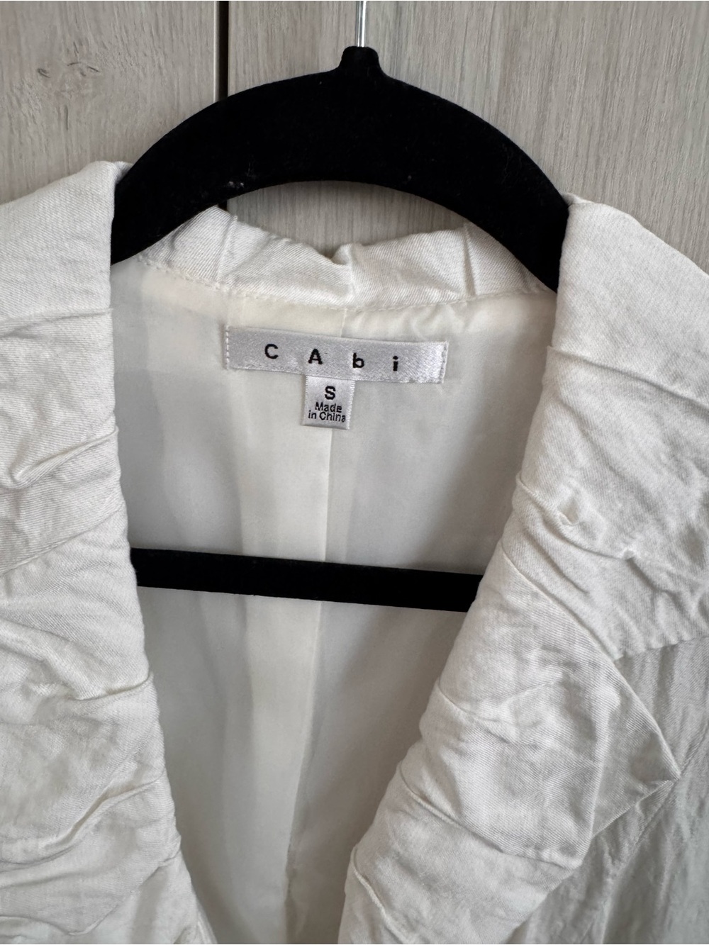 CAbi White Ruffle Collar Button-Front jacket - Picture 5 of 6